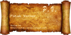 Patak Verner névjegykártya